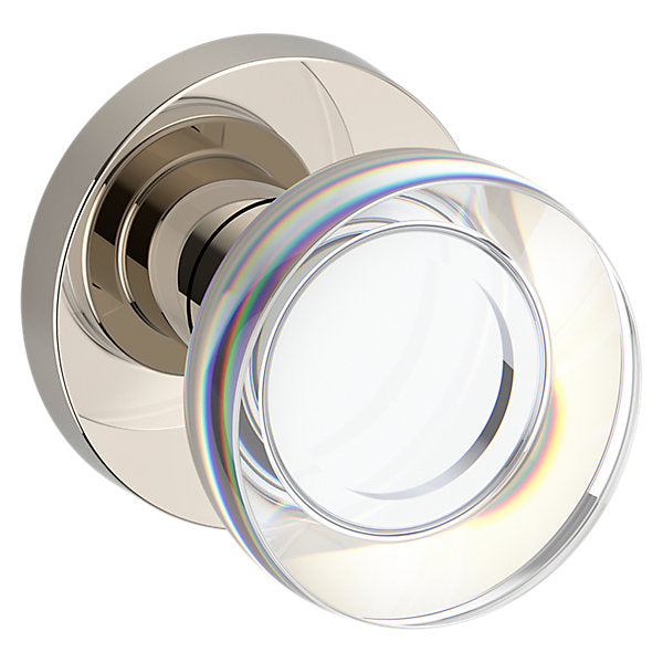 Baldwin Hardware Reserve Perilla Contemporary Crystal — Níquel pulido Lifetime — Contemporary Round — Dummy completo