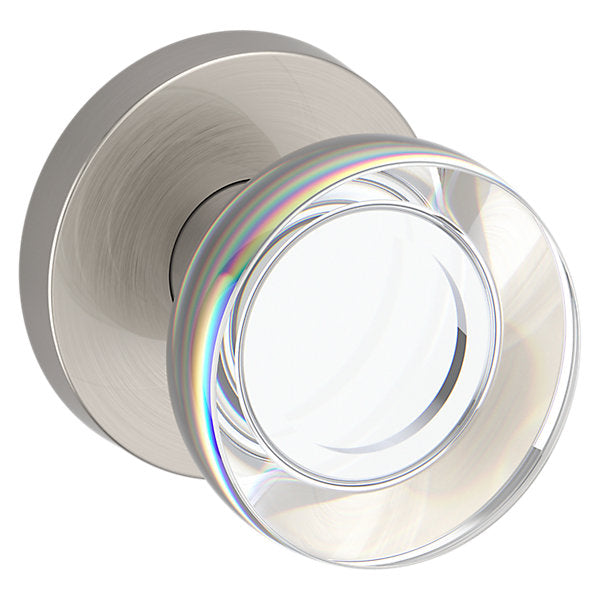 Baldwin Hardware Reserve Perilla Contemporary Crystal — Níquel satinado — Contemporary Round — Dummy completo
