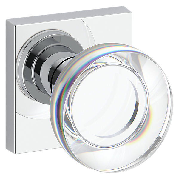 Baldwin Hardware Reserve Perilla Contemporary Crystal — Cromo pulido — Contemporary Square — Dummy completo
