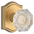 Baldwin Hardware Reserve Perilla Crystal — Latón satinado Lifetime — Traditional Arch — Dummy completo