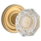 Baldwin Hardware Reserve Perilla Crystal — Latón satinado Lifetime — Traditional Round — Dummy completo