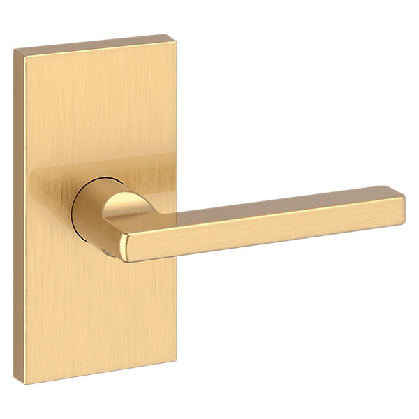 Baldwin Hardware Reserve Manija Square — Latón satinado Lifetime — Contemporary 5 — Dummy completo