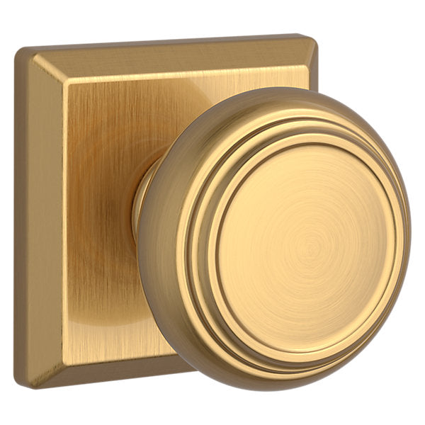 Baldwin Hardware Reserve Perilla Traditional — Latón satinado Lifetime — Traditional Square — Dummy completo