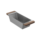 Julien · Colador Deslizante con Asas de Madera — Nogal / 6″ × 17⅜″ · tarja Fira · alto 4¼″