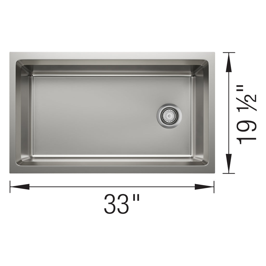 Blanco Inteos 33″ Workstation — Tarja de Acero Inoxidable — vista 4
