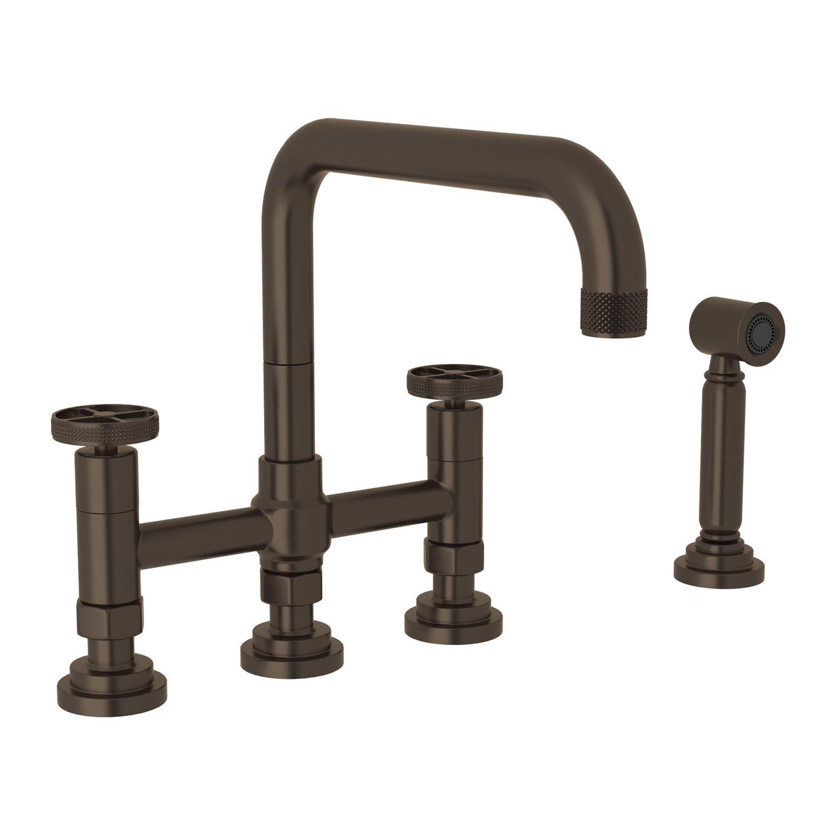 Rohl Campo Mezcladora de Cocina Tipo Puente con Aspersor Lateral - Latón Toscano