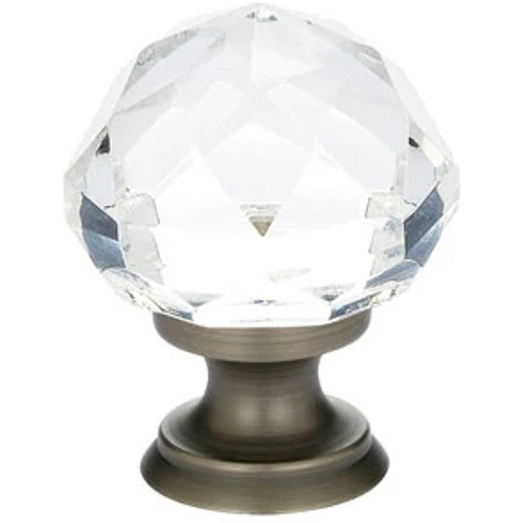 Emtek Perilla de Gabinete Diamond de Vidrio — Peltre