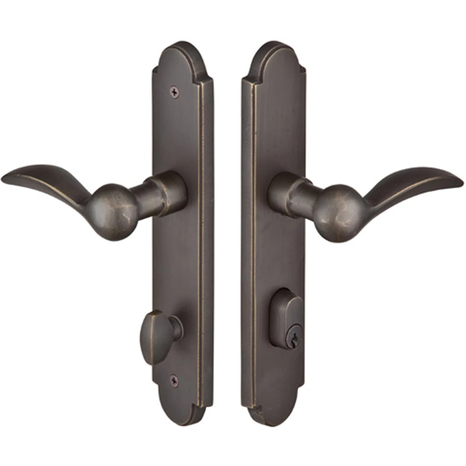 Emtek Stretto — Sandcast Arched Style Stretto Keyed 2" x 10"