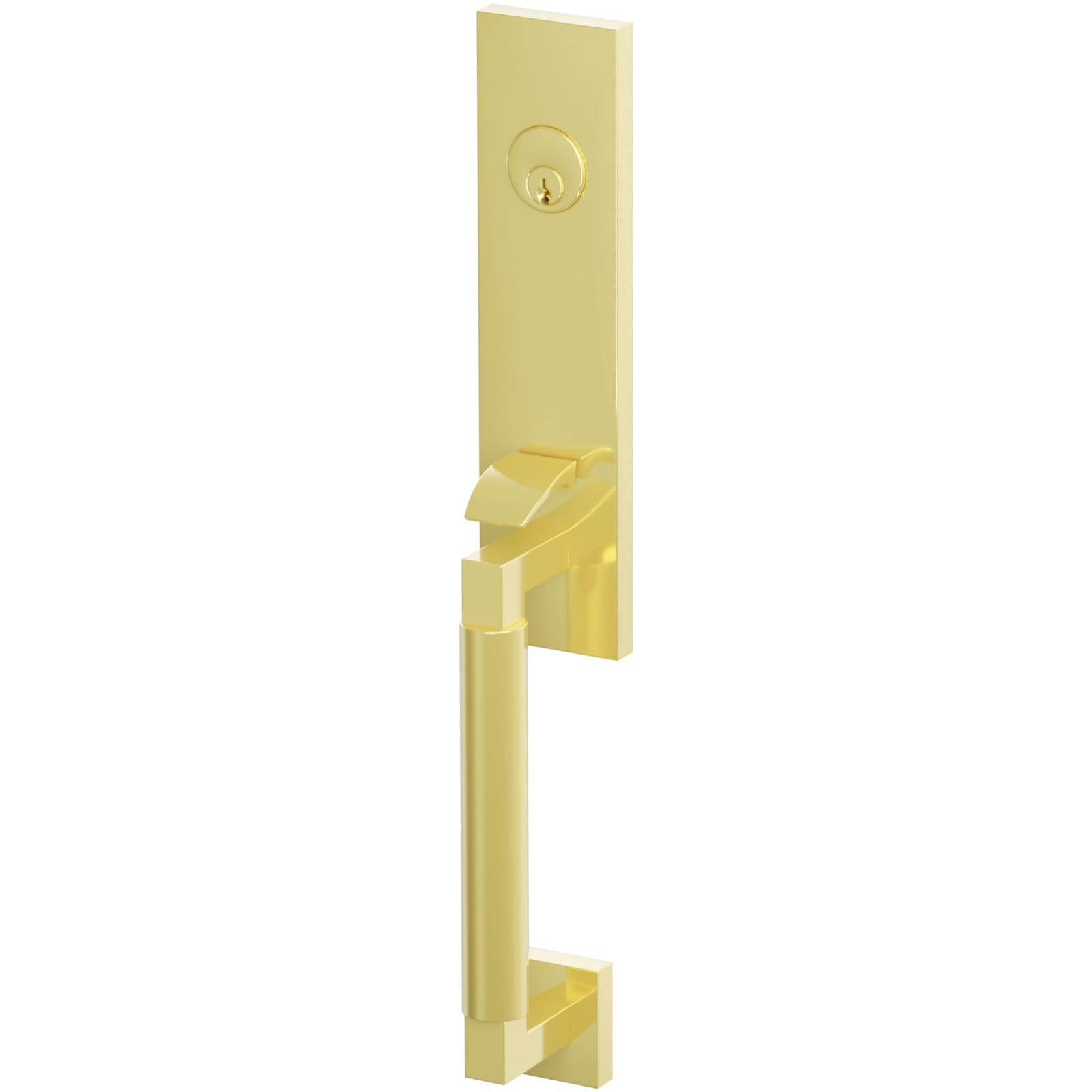 Emtek Juego de Entrada — Select Monolithic Tubular Smooth — Latón sin Laca