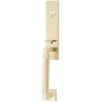Emtek Juego de Entrada — Hercules Knurled Monolithic Tubular — Latón Satinado