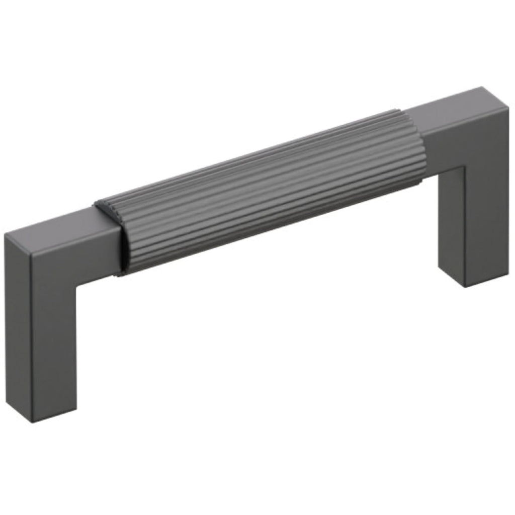 Emtek SELECT Jaladera L-Cuadrado Moleteada Recta — Negro Mate