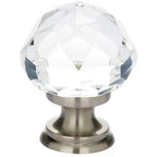 Emtek Perilla de Gabinete Diamond de Vidrio — Níquel Satinado