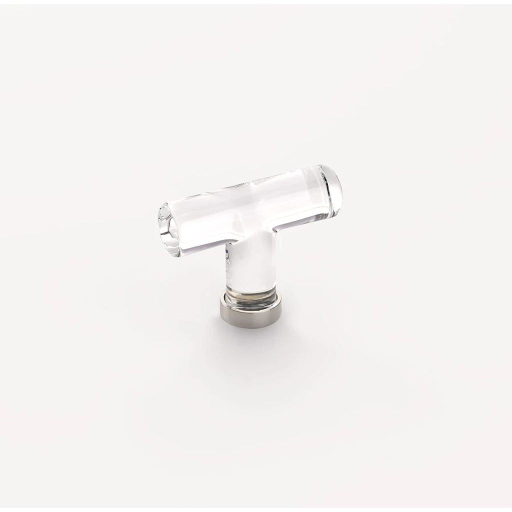 Emtek Perilla Moderna de Vidrio, 2-1/8" — Níquel Pulido