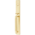 Emtek Juego de Entrada — Hercules Knurled Full Length Tubular — Latón Satinado