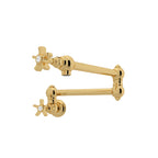 Rohl Llenador de Ollas de Pared con Brazo Abatible - Manija de Cruz de Cinco Radios - Latón Italiano