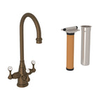 Rohl Georgian Era Kit de Mezcladora Filtradora de Bar y Preparación de Tres Manijas - Bronce Inglés
