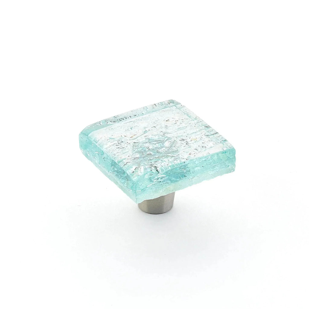 Schaub Perilla Ice Pearl Aqua Note**** We de Vidrio Cuadrada, 1-1/2" diám.