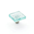 Schaub Perilla Ice Pearl Aqua Note**** We de Vidrio Cuadrada, 1-1/2" diám.