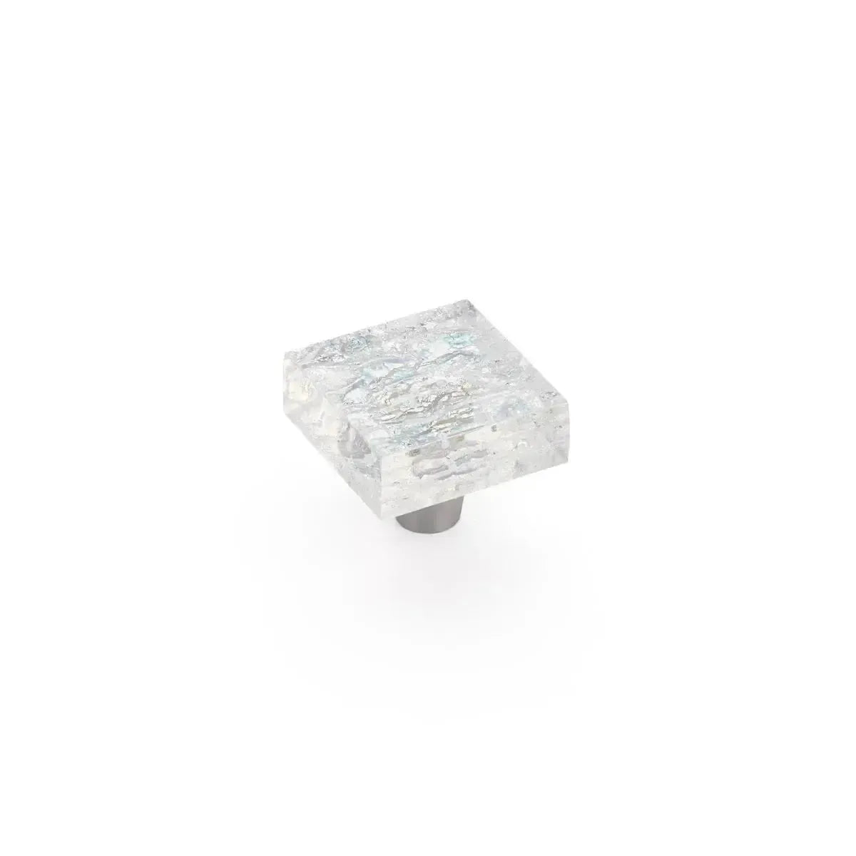 Schaub Perilla Ice Pearl Note**** We de Vidrio Cuadrada, 1-1/2" diám. — Transparente