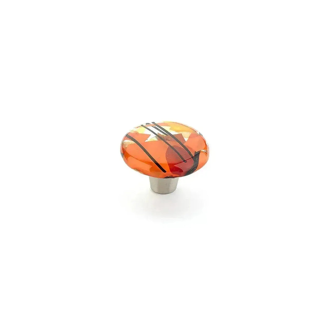 Schaub Perilla Fused Scarlet Silk Stainless Steel Call de Vidrio Redonda, 1-1/2"