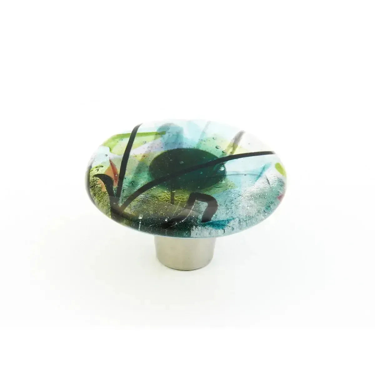 Schaub Perilla Fused Sapphire Silk Stainless Steel Call de Vidrio Redonda, 1-1/2"