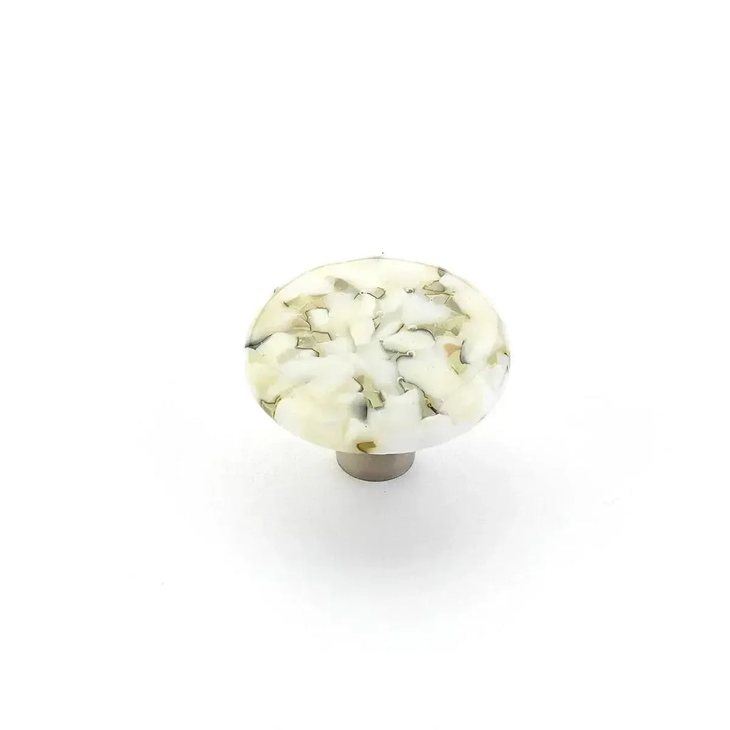 Schaub Perilla Ice Green Blue Pebbles Note**** We de Vidrio Redonda, 1-1/2" diám.
