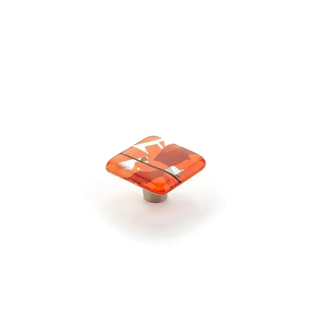 Schaub Perilla Fused Scarlet Silk Stainless Steel Call de Vidrio Cuadrada, 1-1/2"