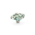 Schaub Perilla Ice Confetti Turquoise Note**** We de Vidrio Cuadrada, 1-1/2" diám.