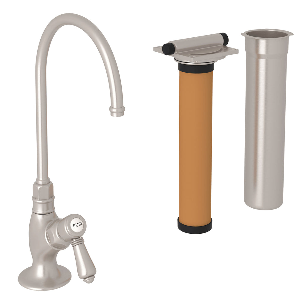 Rohl San Julio Kit de Mezcladora Filtradora de Cocina Acqui - Níquel Satinado