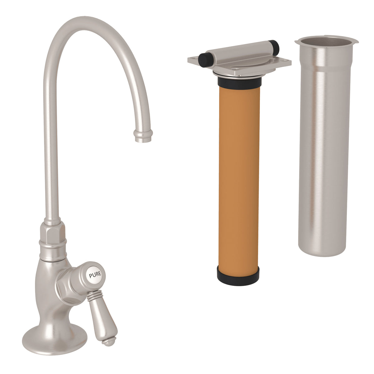 Rohl San Julio Kit de Mezcladora Filtradora de Cocina Acqui - Níquel Satinado