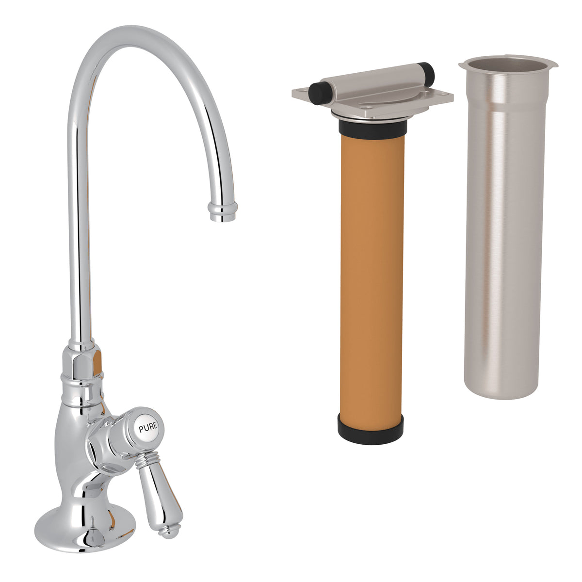 Rohl San Julio Kit de Mezcladora Filtradora de Cocina Acqui - Cromo Pulido