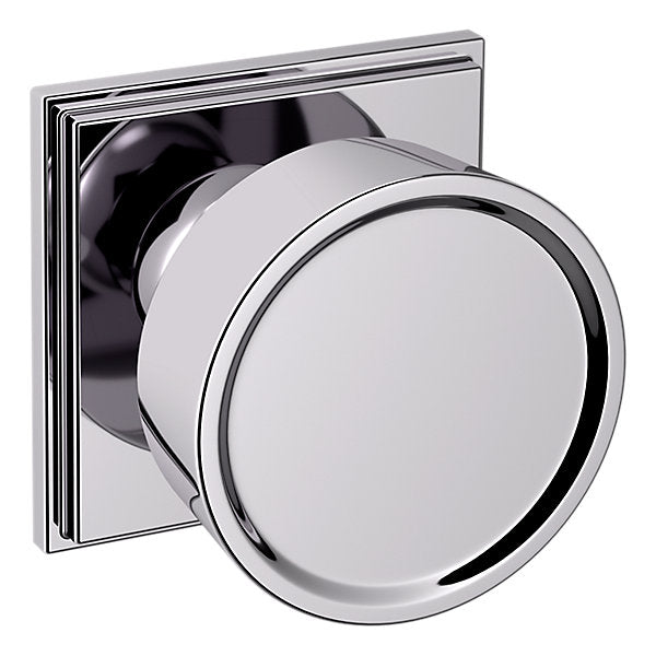 Baldwin Hardware Perilla K009 Hollywood Hills con Roseta R050 — Cromo pulido — Dummy completo