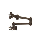 Rohl Llenador de Ollas de Pared con Brazo Abatible - Manija de Cruz de Cinco Radios - Latón Toscano