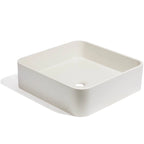 Lavabo de concreto cuadrado en color blanco