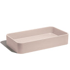 Lavabo de concreto rectangular  marca Mistoa en color rosa crudo