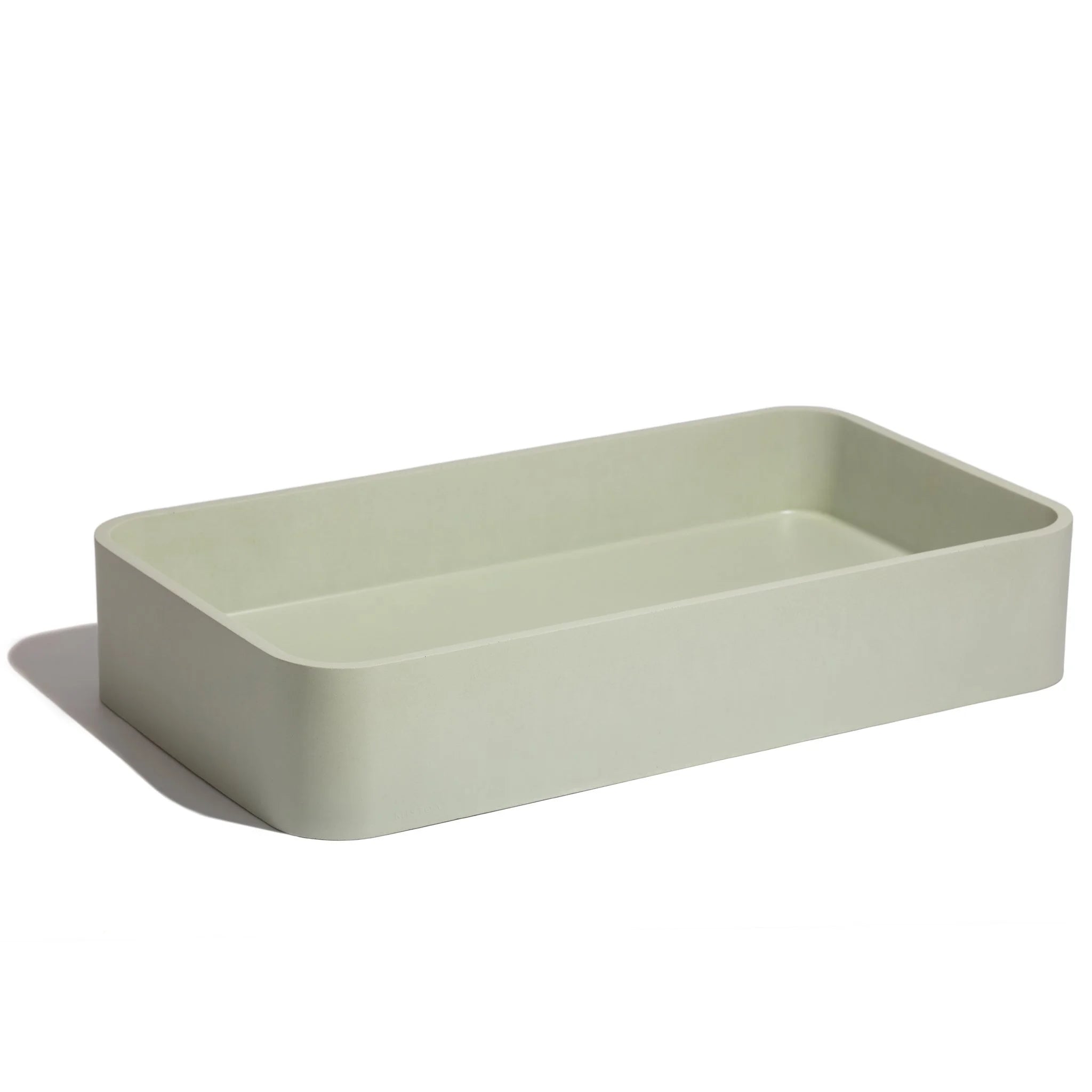 Lavabo de concreto rectangular marca Mistoa en color menta