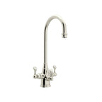 Rohl Georgian Era Mezcladora Filtradora de Bar y Preparación de Tres Manijas - Níquel Pulido