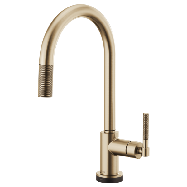 Grifo de cocina extraíble SmartTouch® con tubo arqueado y manija moleteada - LITZE®