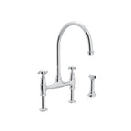 Rohl Georgian Era Mezcladora de Cocina Tipo Puente con Aspersor Lateral - Cromo Pulido