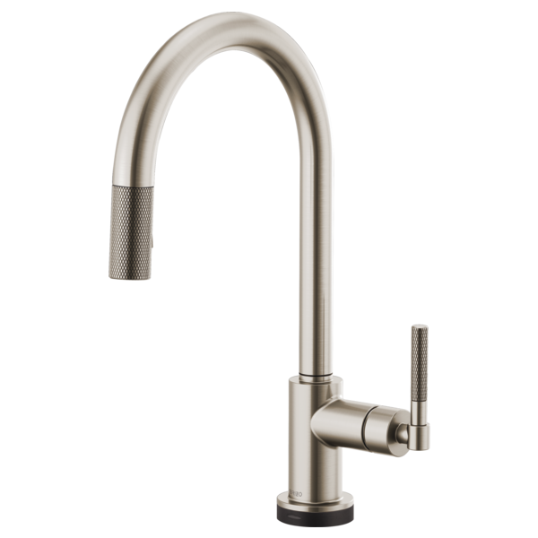 Grifo de cocina extraíble SmartTouch® con tubo arqueado y manija moleteada - LITZE®