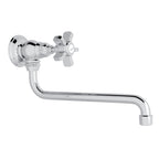 Rohl Llenador de Ollas de Pared, Alcance 11 3/4" - Manija de Cruz de Cinco Radios - Cromo Pulido