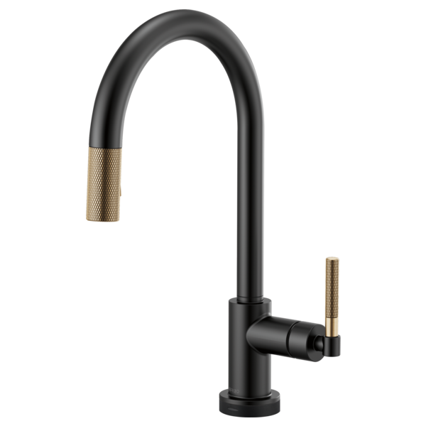 Grifo de cocina extraíble SmartTouch® con tubo arqueado y manija moleteada - LITZE®