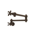 Rohl Llenador de Ollas de Pared con Brazo Abatible - Manija de Cruz - Latón Toscano
