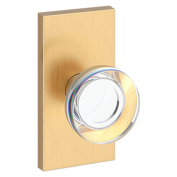 Baldwin Hardware Reserve Perilla Contemporary Crystal — Latón satinado Lifetime — Contemporary 5 — Paso