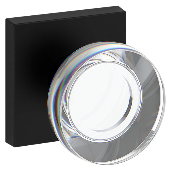 Baldwin Hardware Reserve Perilla Contemporary Crystal — Negro satinado — Contemporary Square — Paso