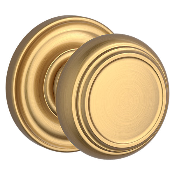Baldwin Hardware Reserve Perilla Traditional — Latón satinado Lifetime — Traditional Round — Paso