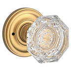 Baldwin Hardware Reserve Perilla Crystal — Latón satinado Lifetime — Traditional Round — Privacidad