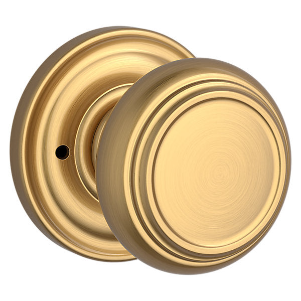Baldwin Hardware Reserve Perilla Traditional — Latón satinado Lifetime — Traditional Round — Privacidad