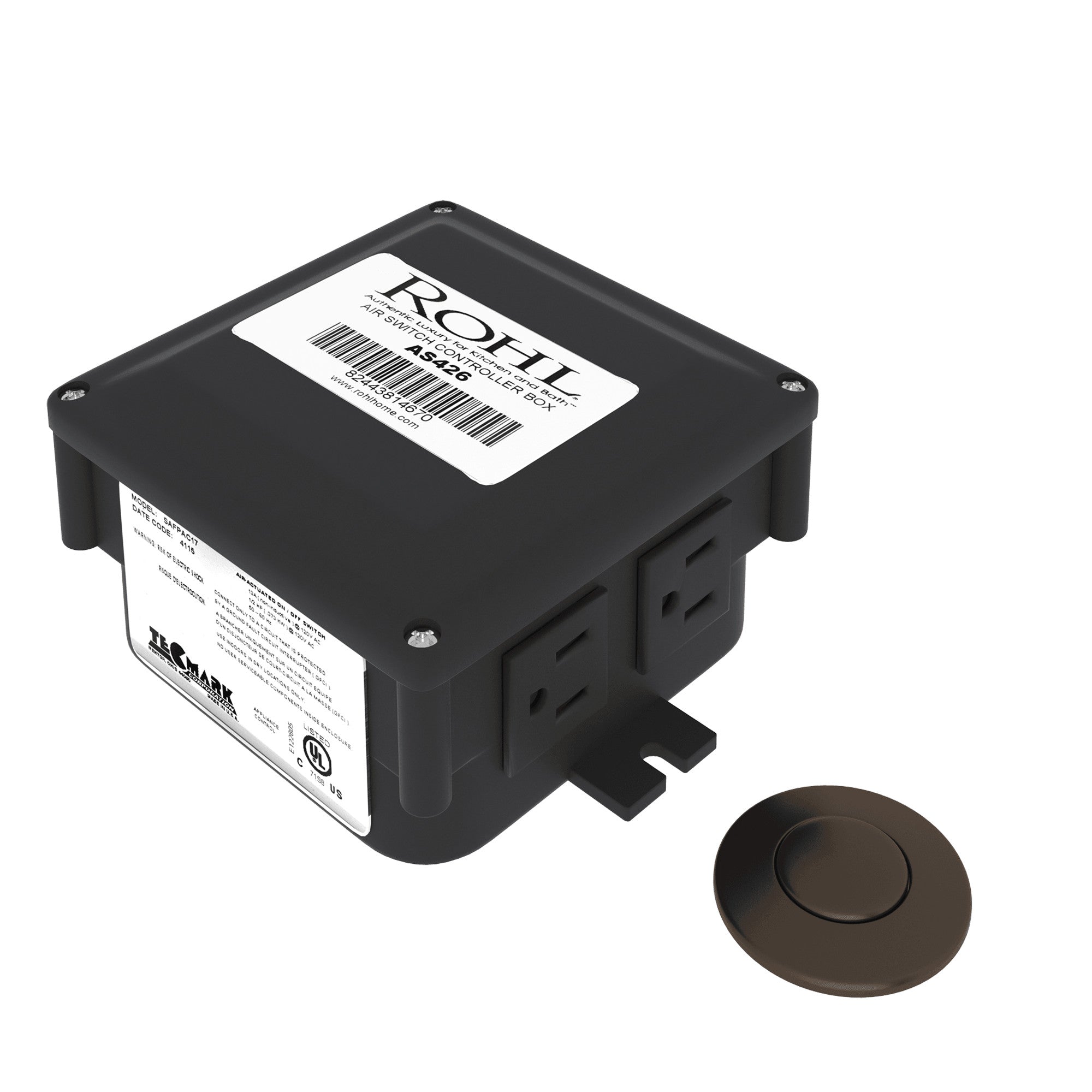 Rohl Caja de Control para Triturador con Botón Neumático - Transicional - Latón Toscano