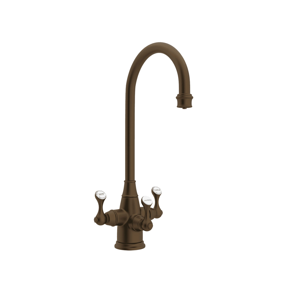Rohl Georgian Era Mezcladora Filtradora de Bar y Preparación de Tres Manijas - Bronce Inglés